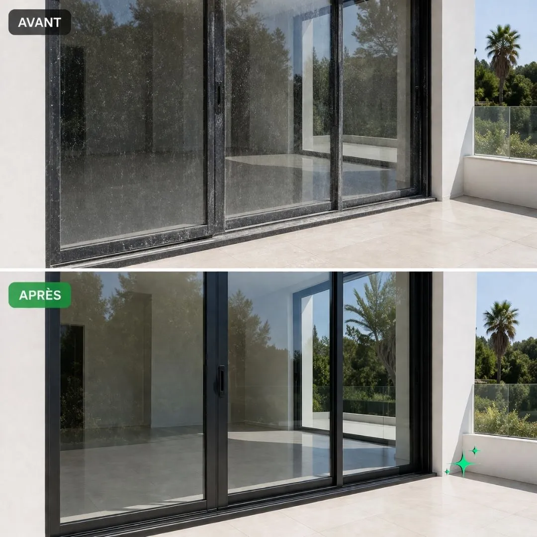 Vitres propres après chantier