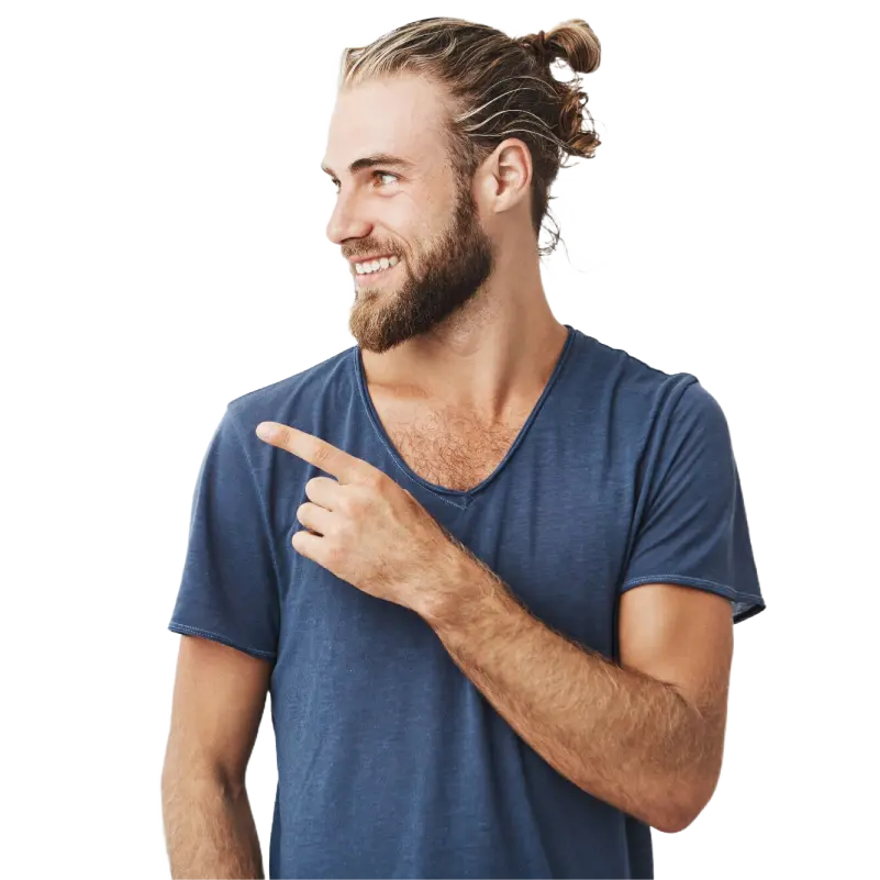 homme regarde à gauche